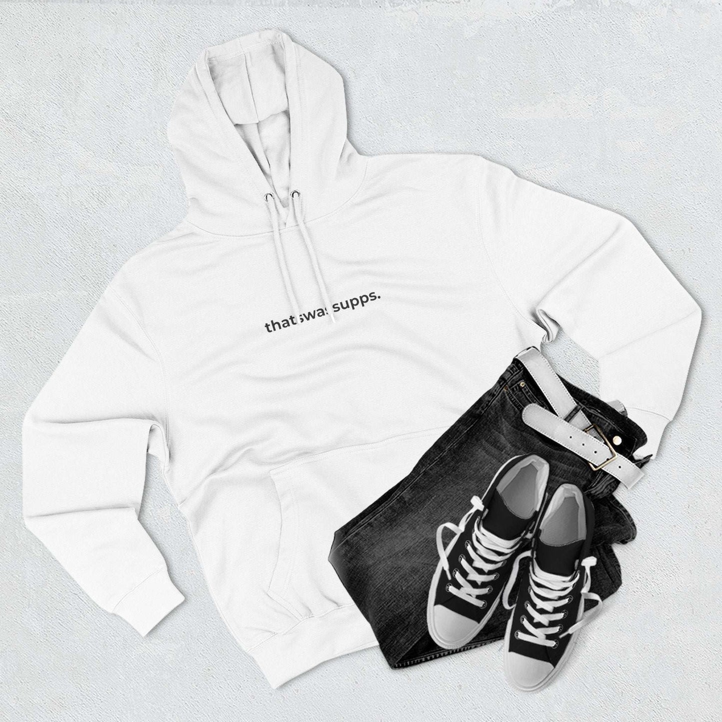 Pretty dope three-panel fleece hoodie.