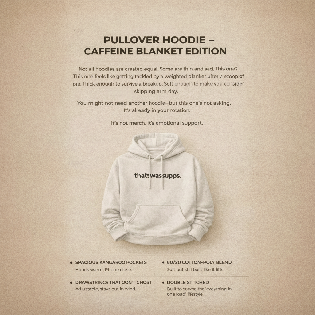 Pretty dope three-panel fleece hoodie.