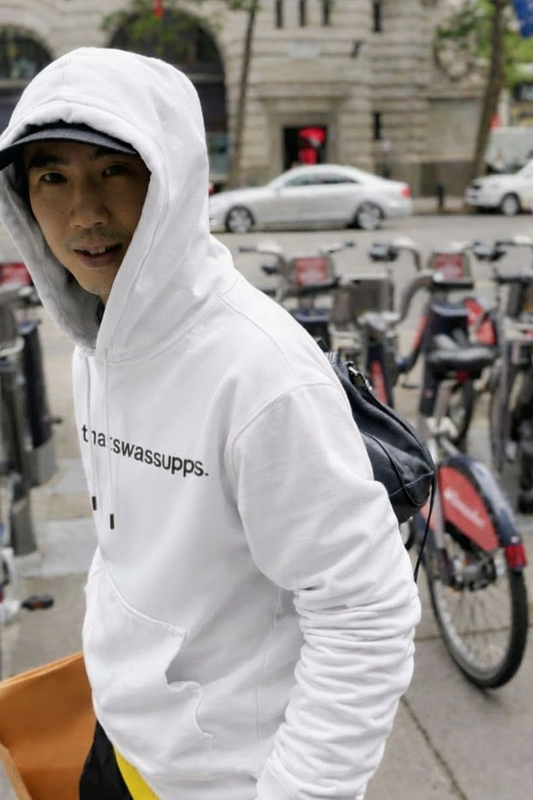 Pretty dope three-panel fleece hoodie.